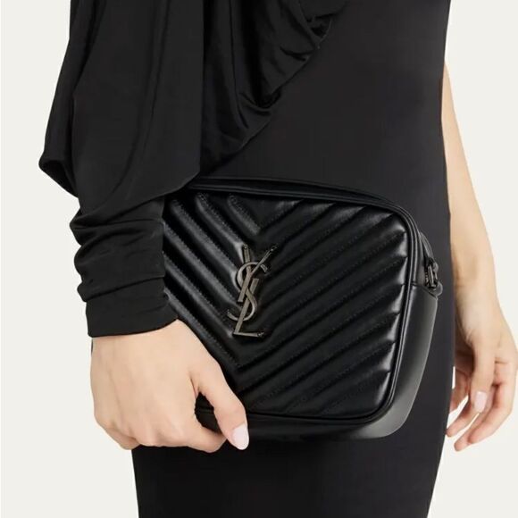 Saint Laurent LOU CAMERA BAG IN QUILTED LEATHER Nero black with silver tone YSL - Picture 7 of 7